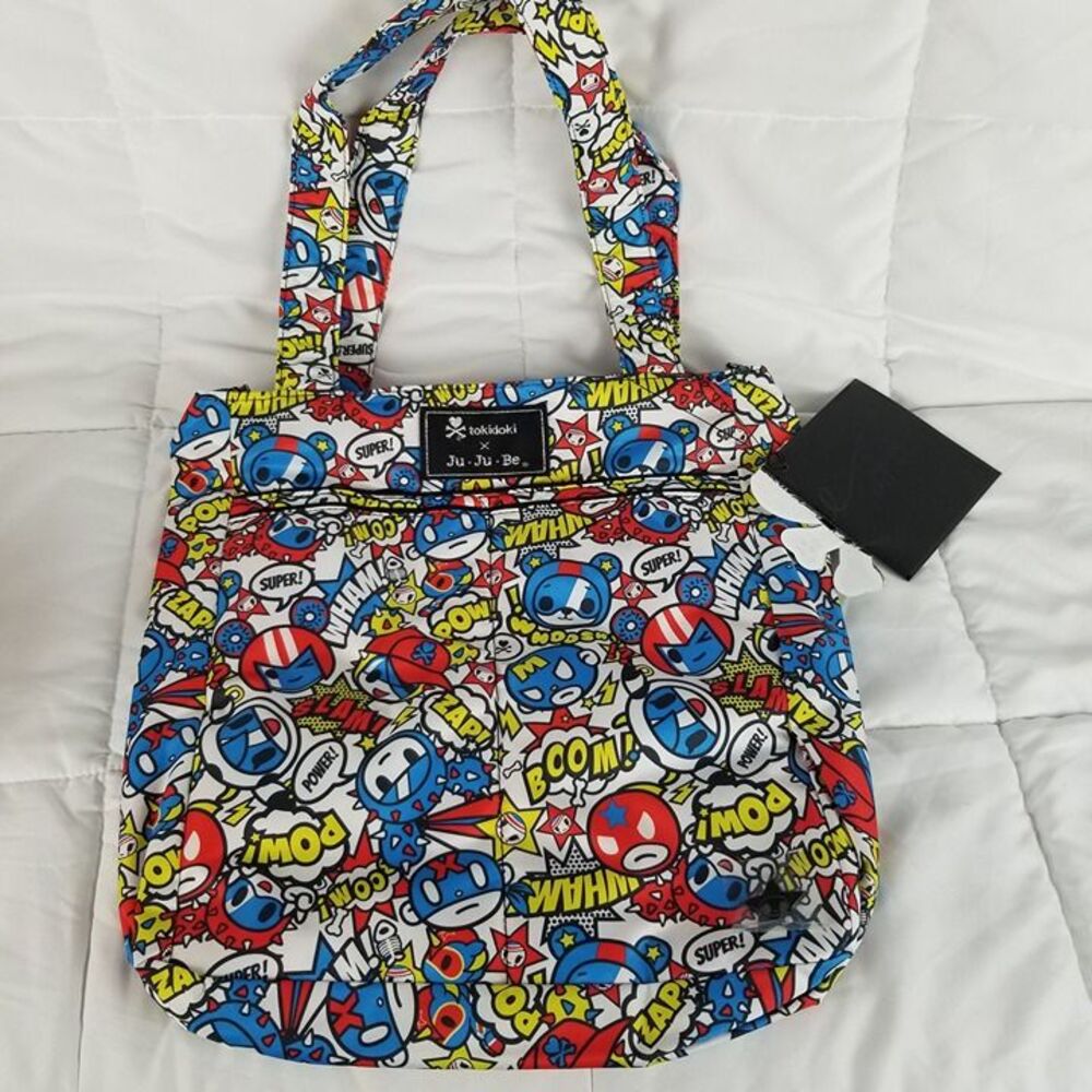 JuJuBe Tokidoki Be Light Tote Bag Sweet Victory JJB Biscotti Bear Superhero Mozz